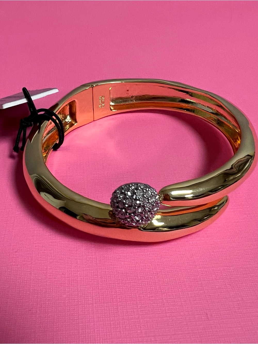 Alexis Bittar Gold Pave Crystal Dot Hinged Bracelet NWT